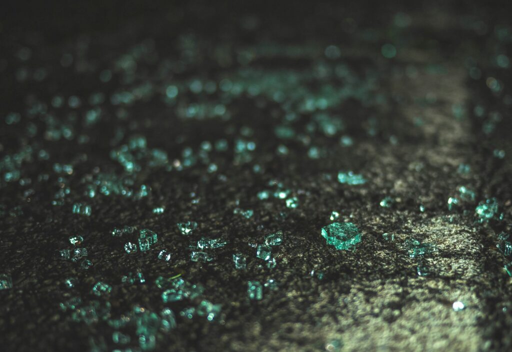 Theft. Shattered glass.